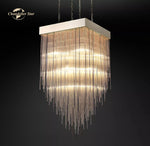 Cascada LED Glass Chandelier: Stylish Square Pendant Light for Home Decor
