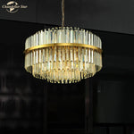 Round Gold Crystal Glass Pendant Light for Luxury Decor
