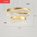 Crystal Stainless Steel LED Chandelier for Foyer
