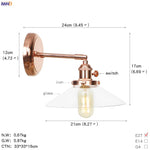 White Ceramic LED Wall Sconce Switch Rose Gold Color Wall Lamp