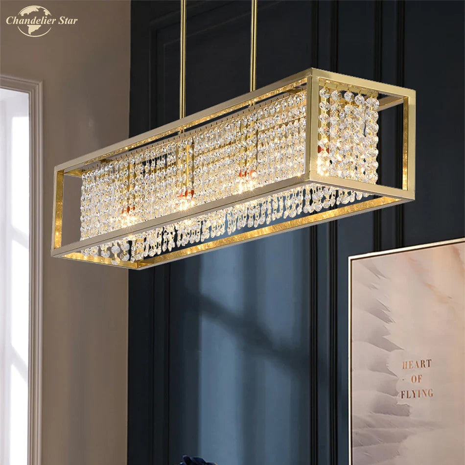 Crystal Rectangle Luxury Chandelier for Elegant Home Décor