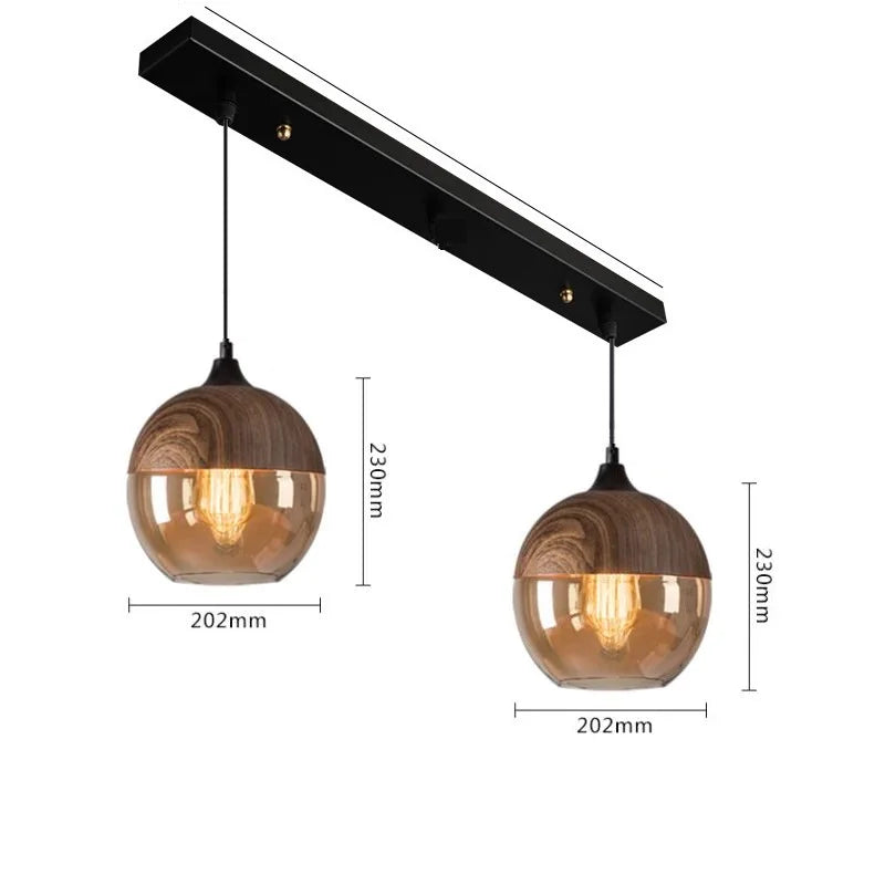 Nordic Wood LED Pendant Lights for Dinning Room Bedroom Cafe Bar Restaurant