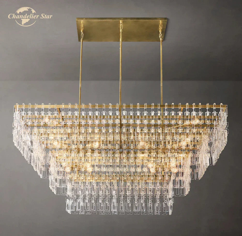 Marignan Crystal Chandelier Tiered Pendant Light for Living Room Dining Luxury