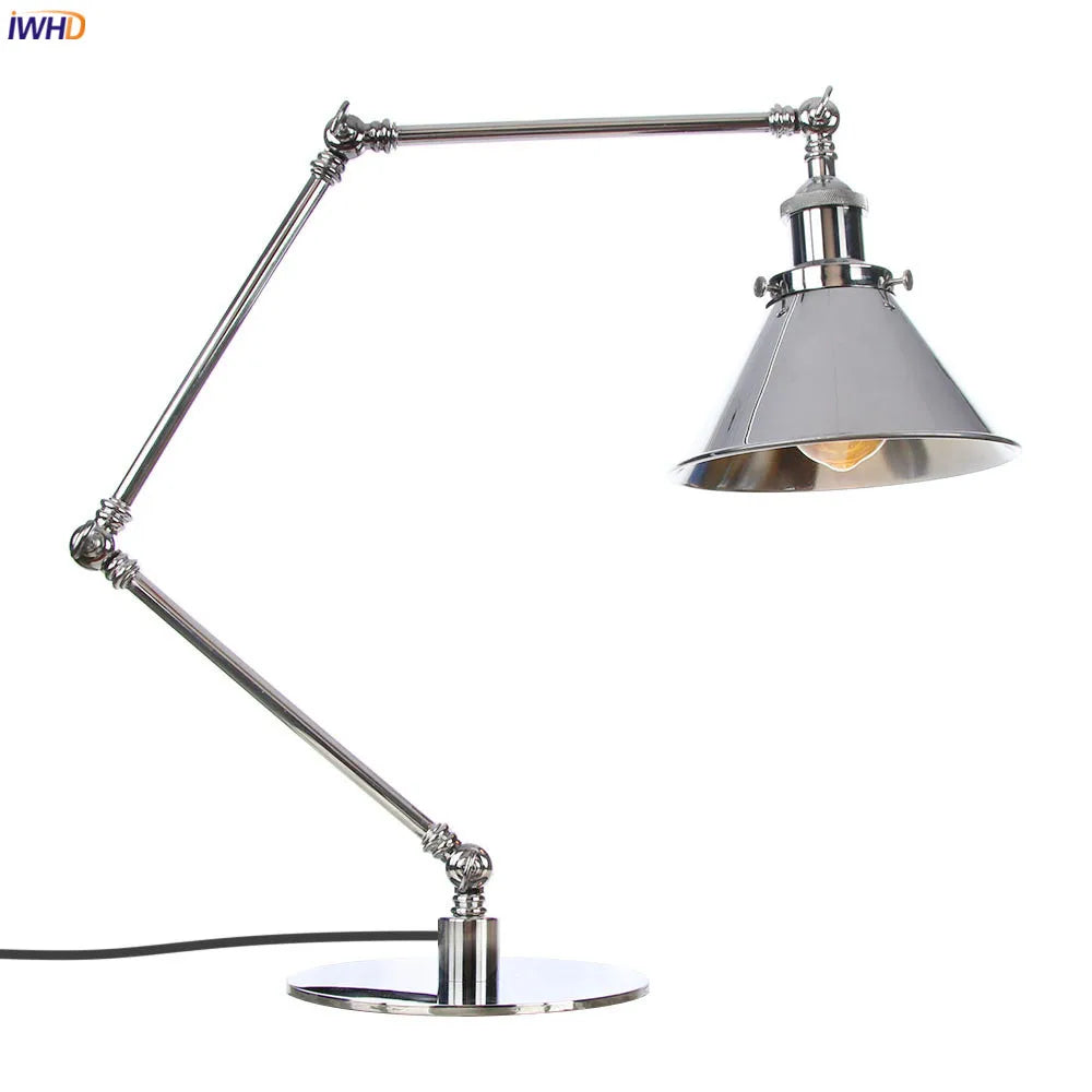 Industrial LED Table Lamp For Home Decor - US/EU Plug Switch, Loft Style