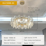 Crystal LED Chandelier for Elegant Living Room, Dining, Bedroom, Kitchen