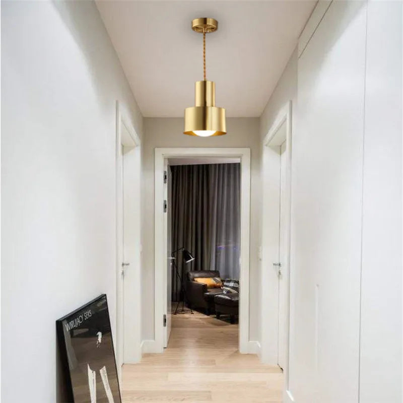 Brass Trumpet Pendant Light - Stylish Nordic Design for Bedroom, Hallway, Bar