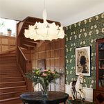 Zeppelin Silk Chandelier: Hand-Woven Modern Japanese Country Style Dining Room Lamp