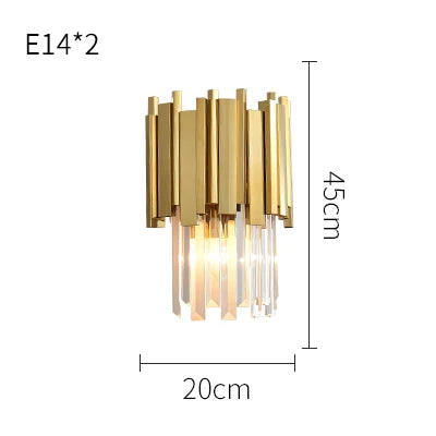 Crystal Clear LED Wall Sconce Chrome Silver Gold Wall Light for Bedroom