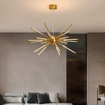 Modern Gold Iron Sputnik Chandelier for Living Room, Bedroom, Dining Room