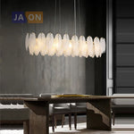 Silver Gold LED Feather Chandelier - Art Deco Round Pendant Light