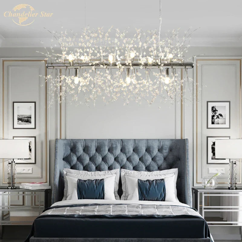 Crystal Star LED Chandelier - Art Deco Dandelion Pendant Lighting for Home Décor