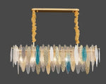 LED Glass Metal Leaf Chandelier: Luxury Postmodern Lighting for Home Decor, Bedroom, Living Room