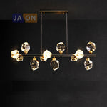 Black Crystal Copper Chandelier LED Hanging Lamps for Dinning Room