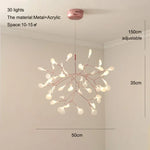 Heracleum Chandeliers: Modern Black/Rose Gold Round Firefly Lamp Branch Design