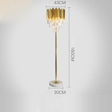 Postmodern Crystal Marble LED Floor Lamp for Bedroom
