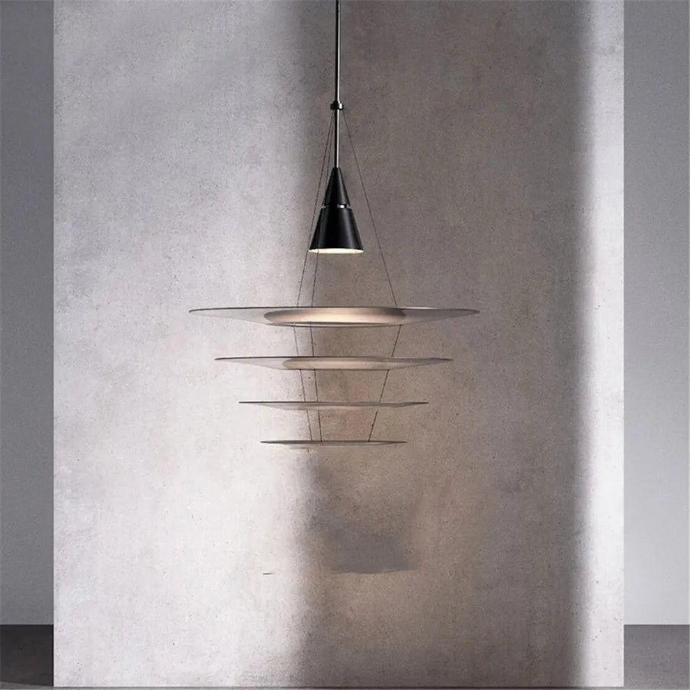 Spiral Acrylic Ring LED Pendant Light - White Nordic Designer Minimalist Lamp