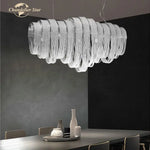 Crystal Circle LED Tassel Chandelier: Modern Luxury Pendant Hanging Light Fixture for Bedroom and Living Room