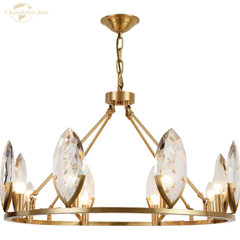 Crystal Chandelier LED Lighting Fixture for Luxurious Living Spaces