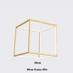 Luxury Golden Square LED Chandelier | Modern Art Design for Living Room Lobby