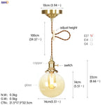 Afralia™ Nordic White Glass Copper Pendant Light with Switch for Home, Bar, and Cafe