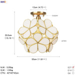 White Glass LED Ceiling Light Fixture, Nordic Modern Copper Ceiling Lamp