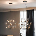 Contemporary Iron Glass Chandelier for Stylish Foyer Lighting