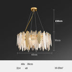 Art Deco Glass Iron LED Chandelier for Dinning Room