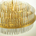 Round Gold Crystal Glass Pendant Light for Luxury Decor