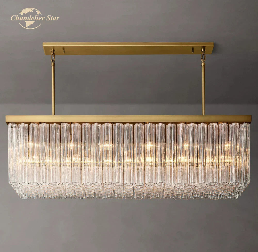 Cielo Rectangular LED Chandelier for Living Dining Kitchen Island Lamps