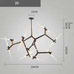 Branch Suspension Pendant Light - Gold Black G9 LED Iron Glass Fixture