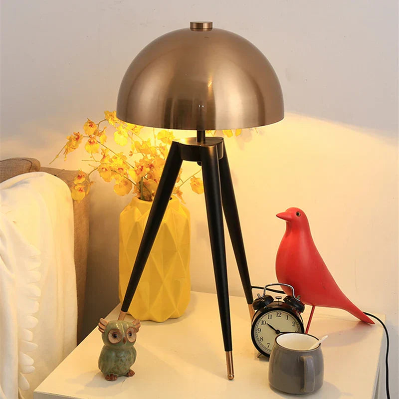 Coyote Gold Tripod Floor Lamp for Home Decor in Living Room or Bedroom