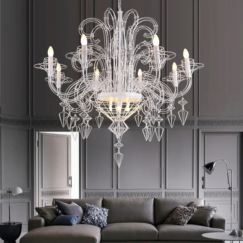 Baroque Iron Designer LED Chandelier Lighting - Hanging Lamps for Foyer