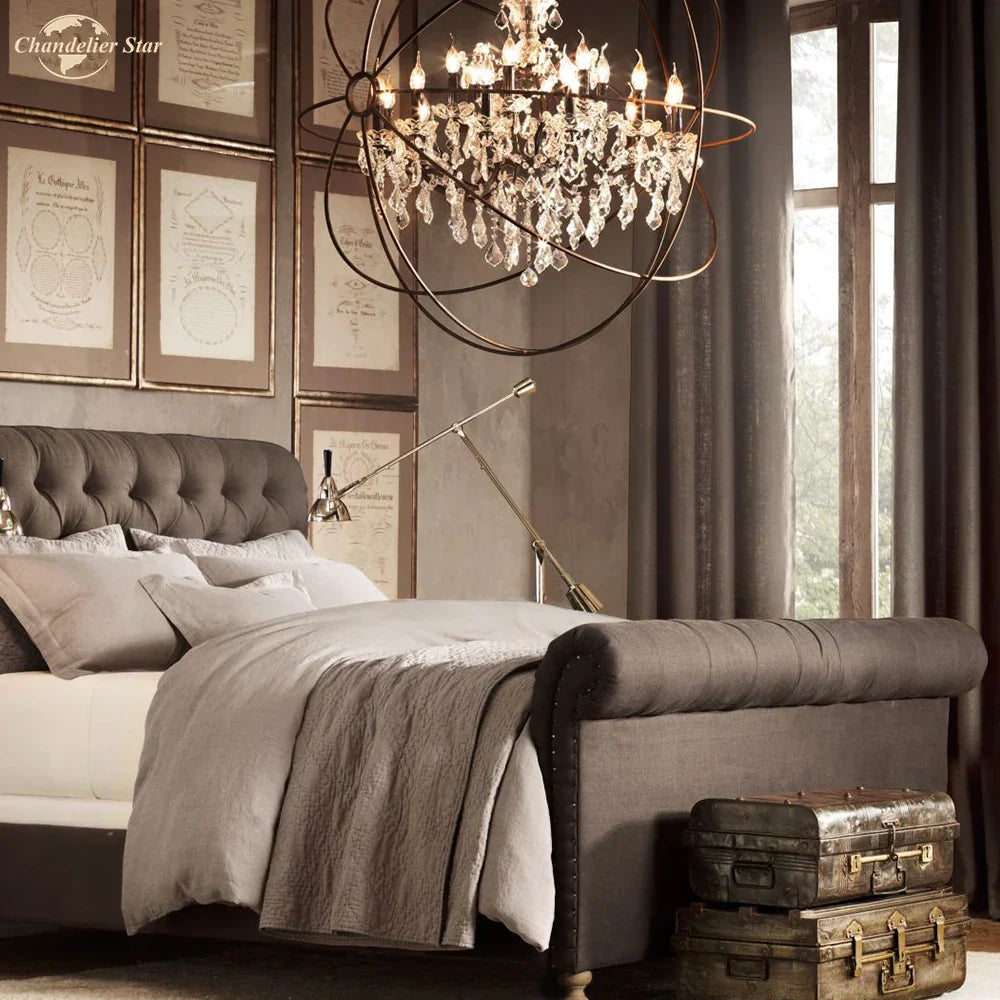 Crystal LED Chandelier: Contemporary Orb Pendant Light for Home Decor