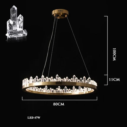 Golden Crystal LED Chandelier for Modern Dining Room