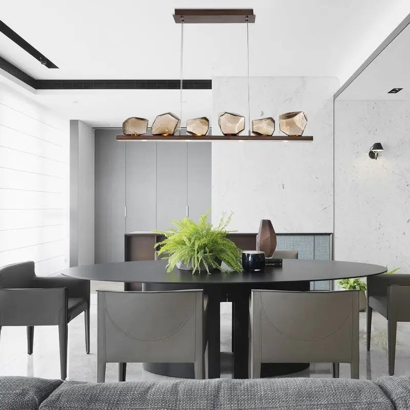 Stone Design G4 LED Round Chandelier for Modern Foyer Lighting