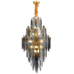 Art Deco Glass Iron LED Chandelier for Dinning Room