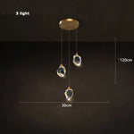 Crystal Copper Round Chandelier: Elegant LED Suspension Lamp for Dinning Room