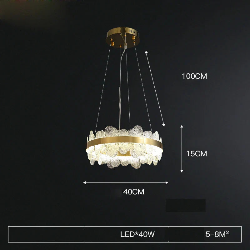 Golden Stainless Steel LED Designer Chandelier for Dining Room