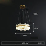 Golden Stainless Steel LED Designer Chandelier for Dining Room