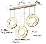 LED Crystal Chandelier Stainless Steel Pendant Light for Living Room