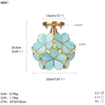 White Glass LED Ceiling Light Fixture, Nordic Modern Copper Ceiling Lamp