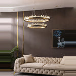 Golden Crystal LED Chandelier for Modern Dining Room