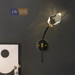 Black Crystal Copper LED Chandelier - Art Deco Hanging Lamp for Dinning Room