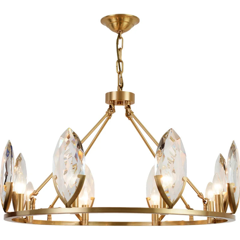 Crystal Chandelier LED Lighting Fixture for Luxurious Living Spaces