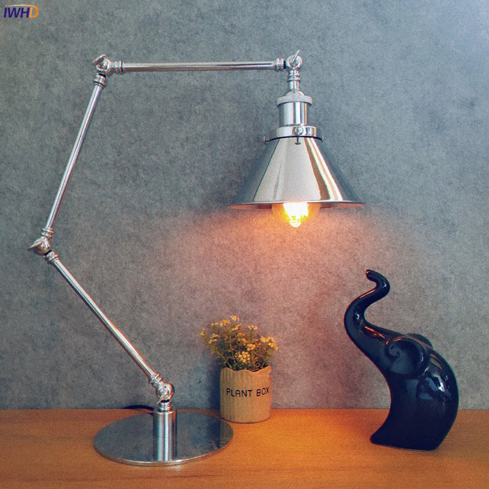 Industrial LED Table Lamp For Home Decor - US/EU Plug Switch, Loft Style