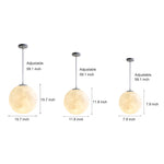 Round Moon Lunar 3D Creativity White Pendant Lamp Hanging Ceiling Lamp