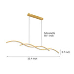 Wavy Lines Minimalist LED Ins Nordic Dining Room Chandeliers Hanging Lamp