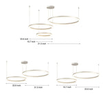 Circular Rings Creative LED 3 Step Dimming White Modern Chandelier Light