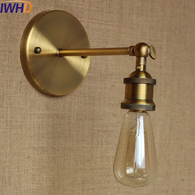 Retro Loft Vintage Wall Lamp Gold Shade Industrial Sconce Fixtures