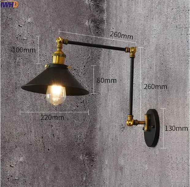 Retro Swing Arm LED Wall Sconce Light Industrial Loft Style Luminaire